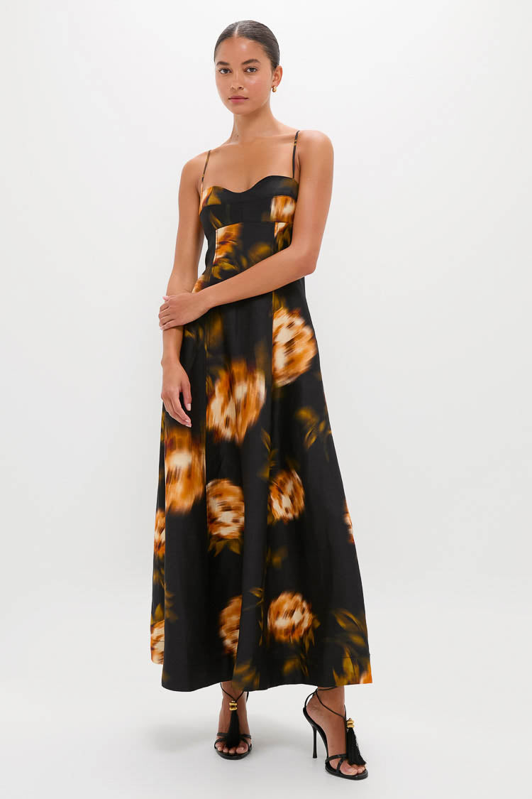 maxi dress with shoulder pads Black Split Front Shoulder Pad Maxi Dress | Dresses