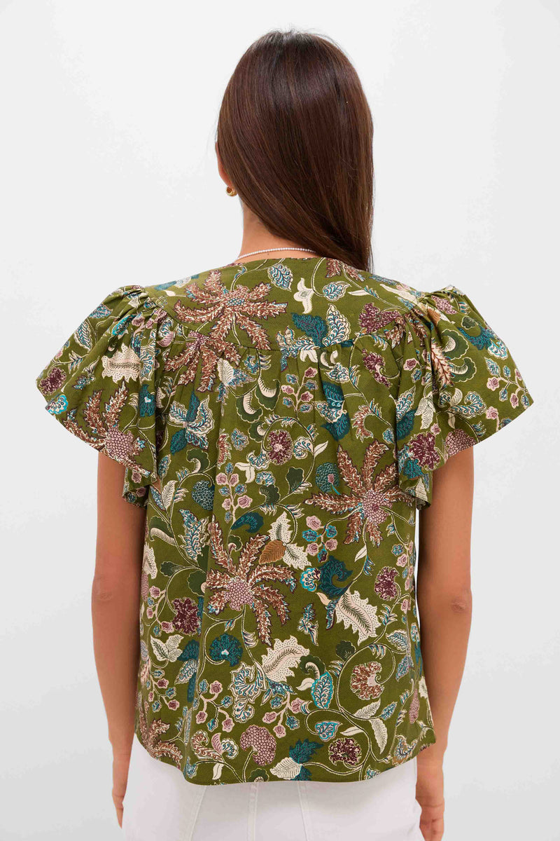 Lichen Perline Flutter Sleeve Blouse
