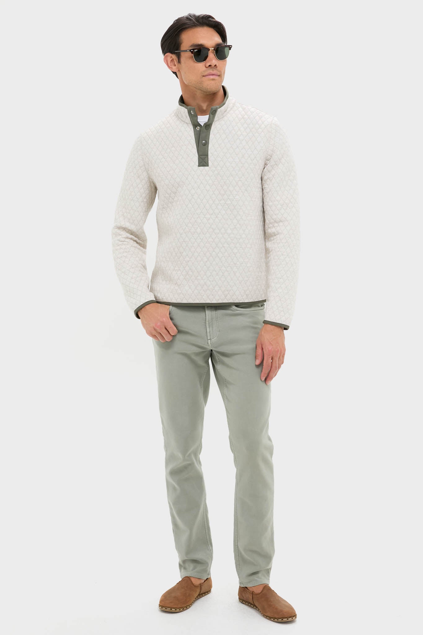 Oatmeal Olive Corbet Reversible Pullover