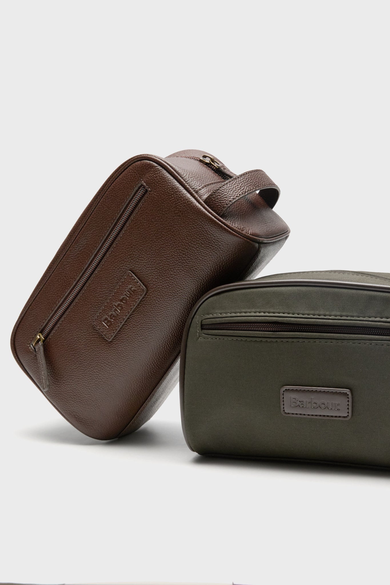 Mens Olive Wax Washbag