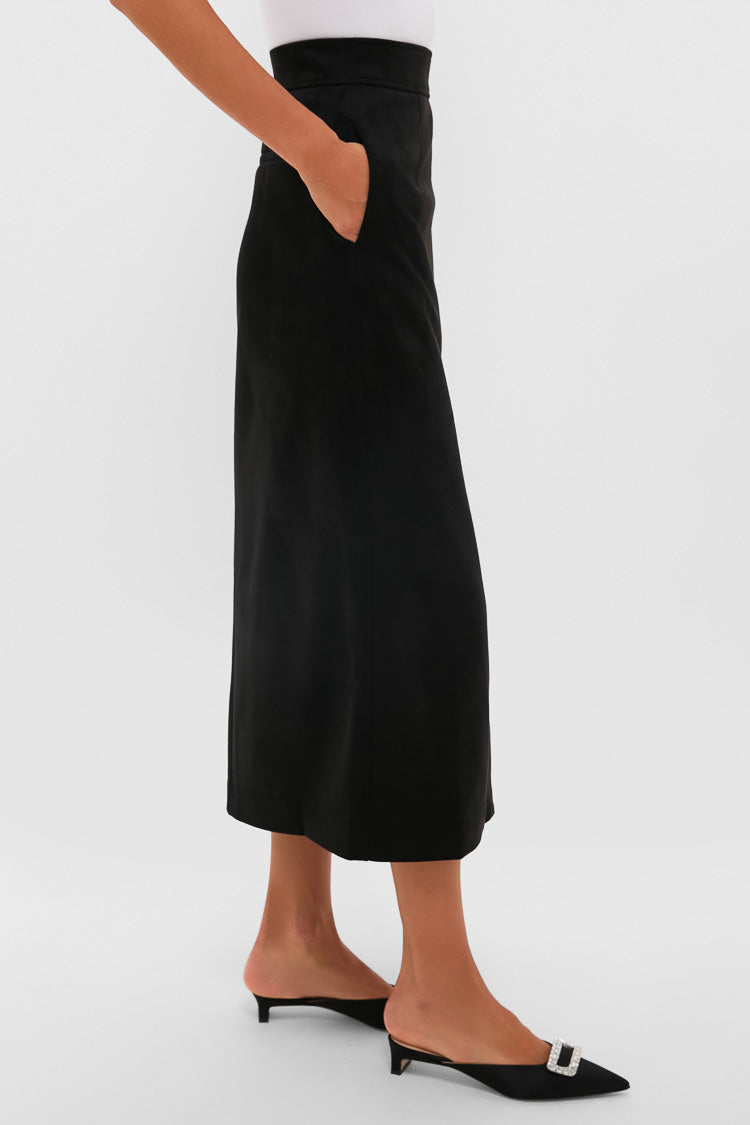 Black Suede Lorna Pencil Skirt