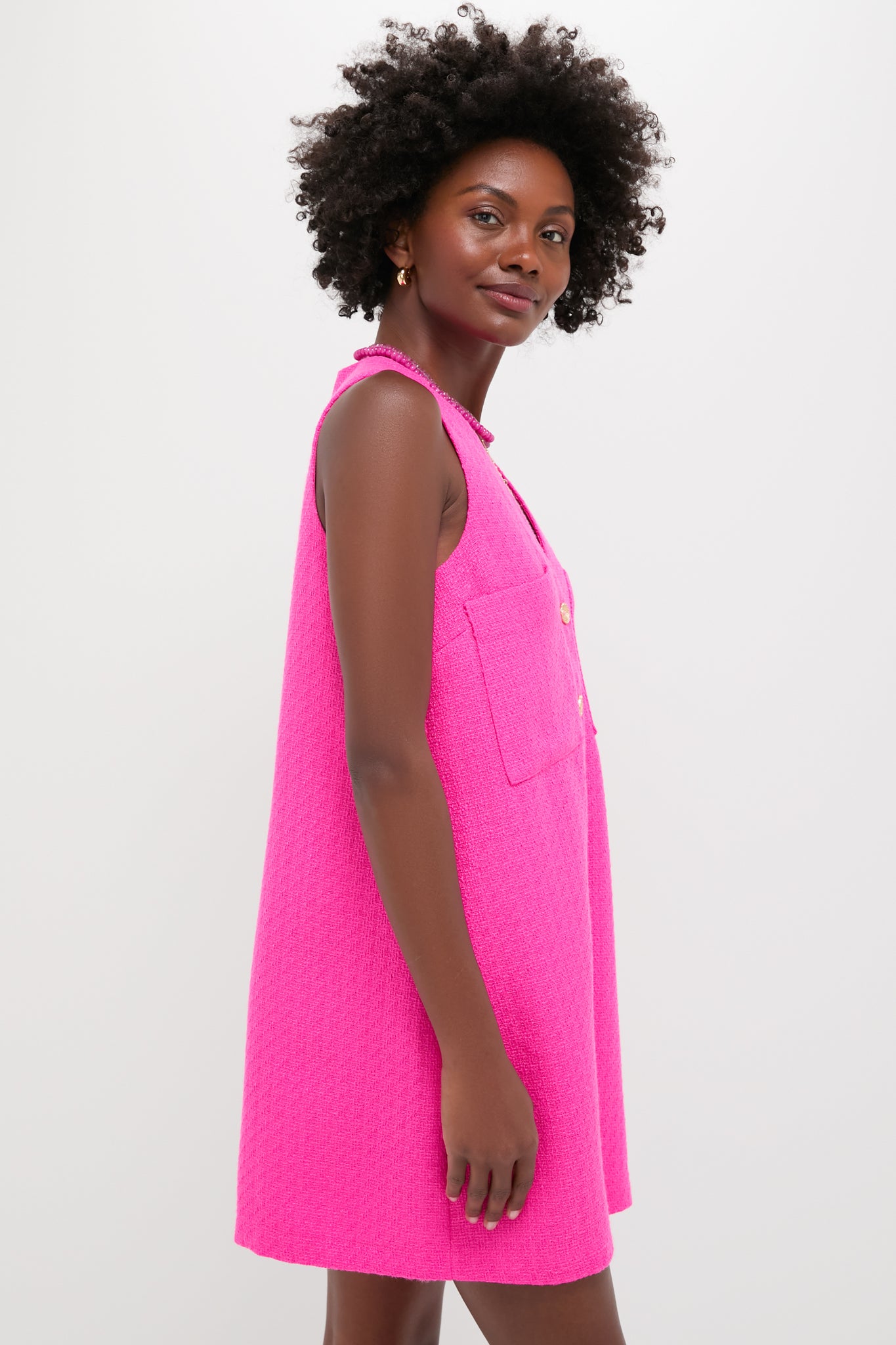 Hot Pink Textured Myla Romper Hot Pink Textured Myla Romper