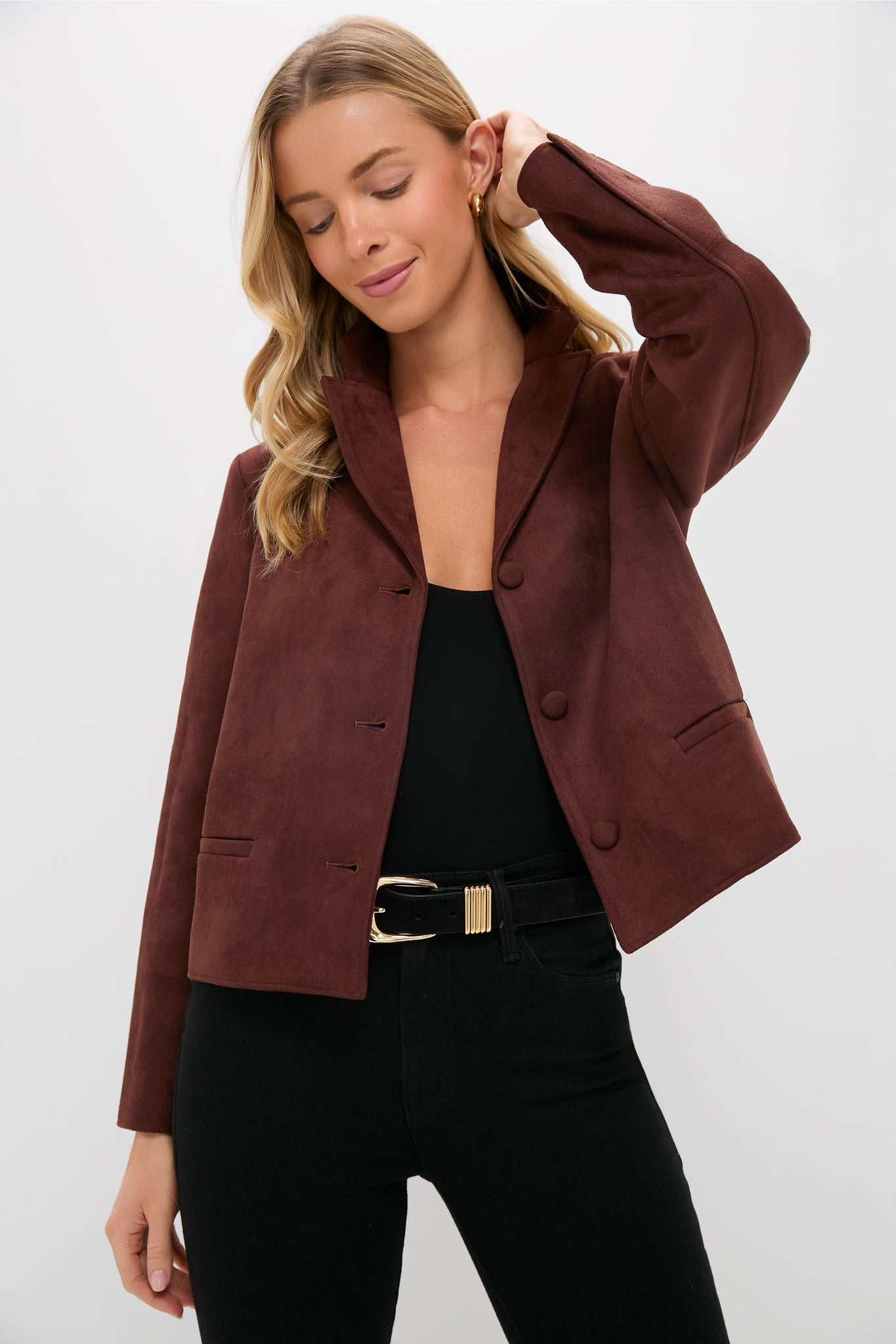 Deep Mocha Vegan Suede Zaria Jacket | Tuckernuck