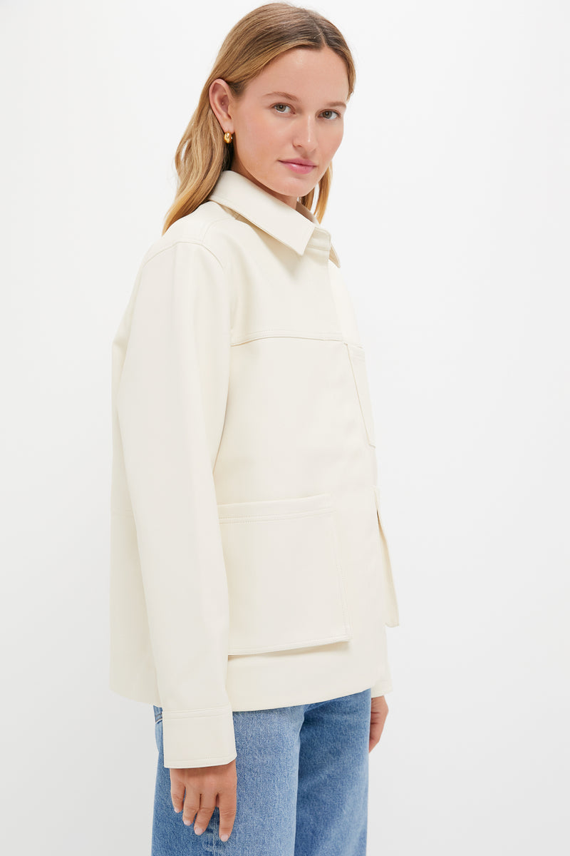 Ivory Telsey Faux Leather Jacket