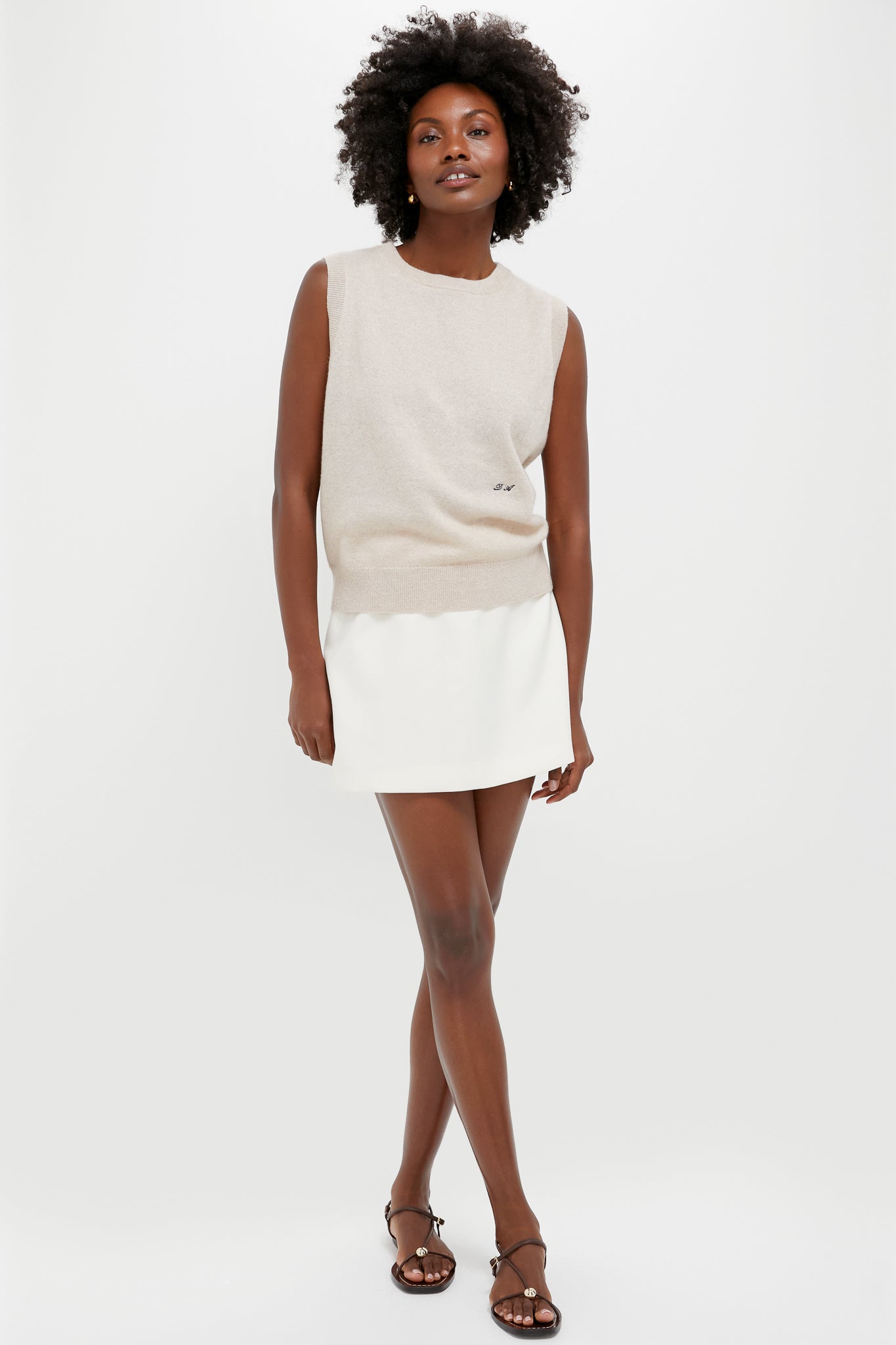 Cream Wool Meg Mini Skirt