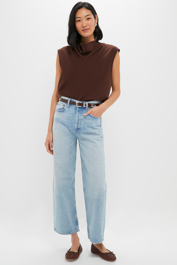 Chocolate Zane Knit Blouse