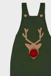 Green Reno Merino Baby Knitted Dungarees