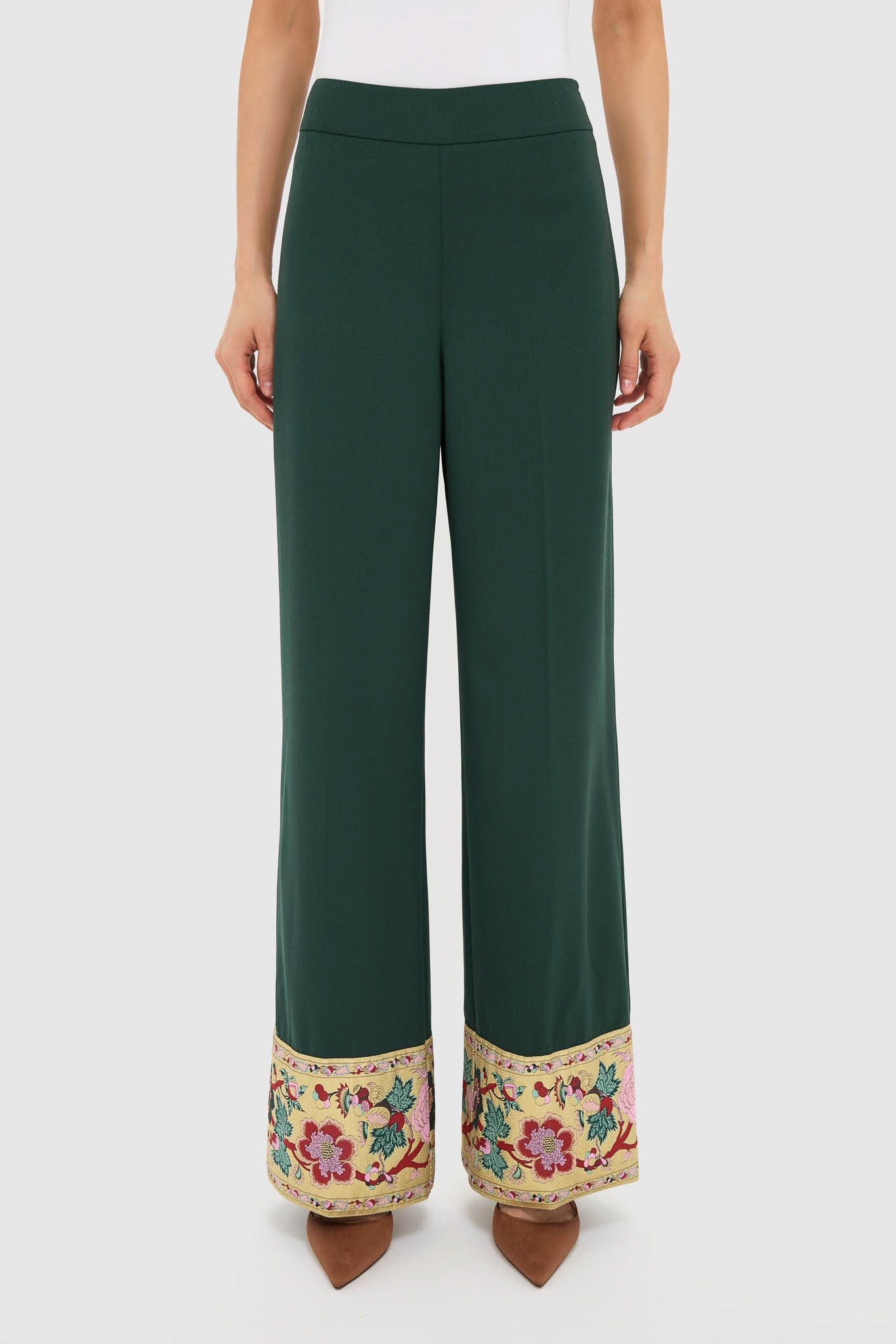 Garden Scrollwork Jacquard Cuff Erin Pants | Tuckernuck