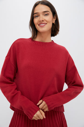 Red Knit Milly Crewneck Sweater