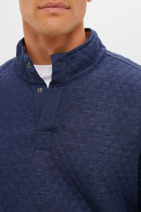 Navy Oat Corbet Reversible Pullover