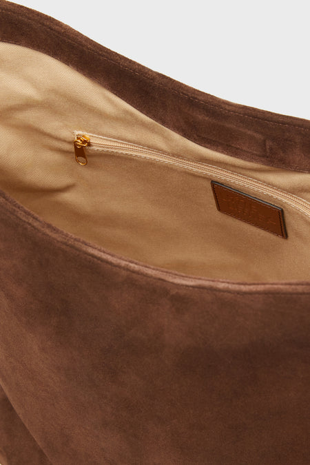 Dark Brown Suede Penne Bucket