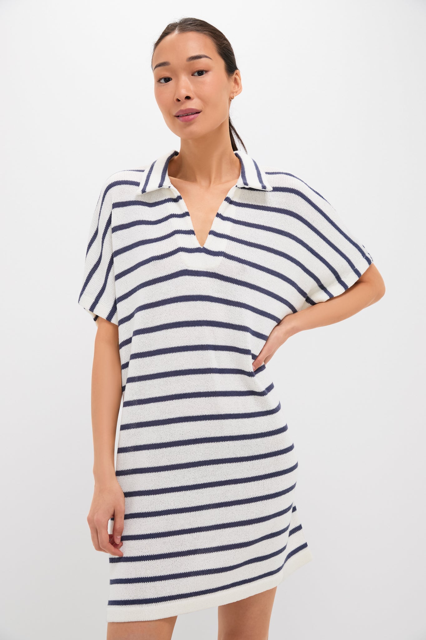 French Stripe Maren Mini Polo Dress