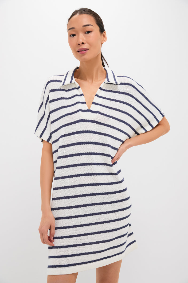 French Stripe Maren Mini Polo Dress