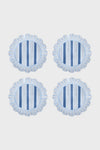 Ocean Cabana Stripe Melamine Dessert Salad Plate Set of 4