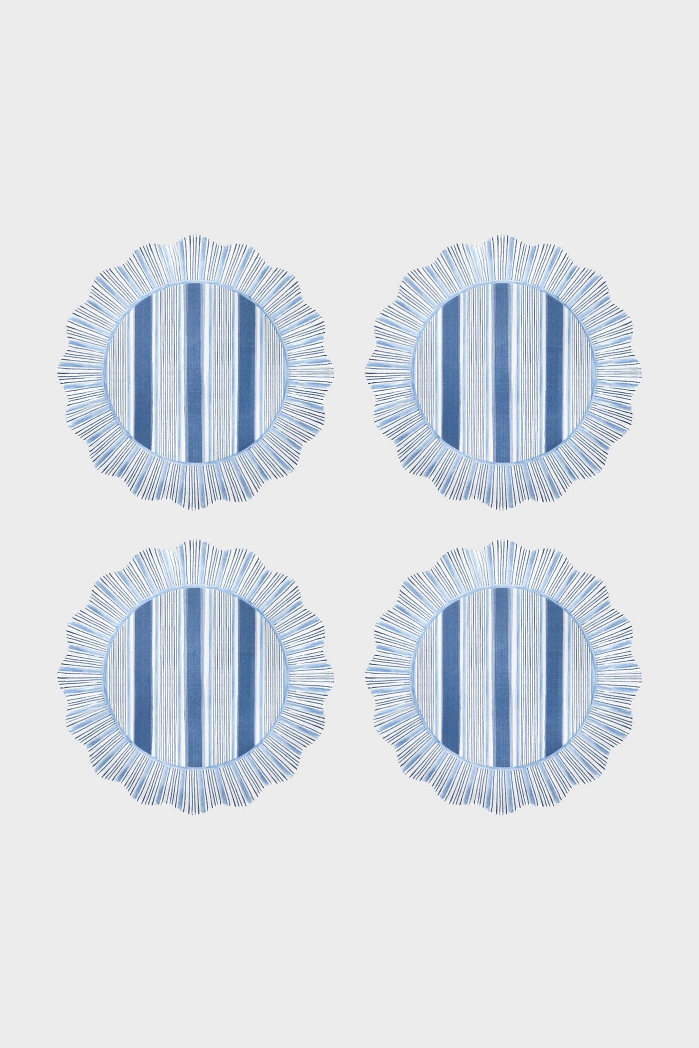 Ocean Cabana Stripe Melamine Dessert Salad Plate Set of 4