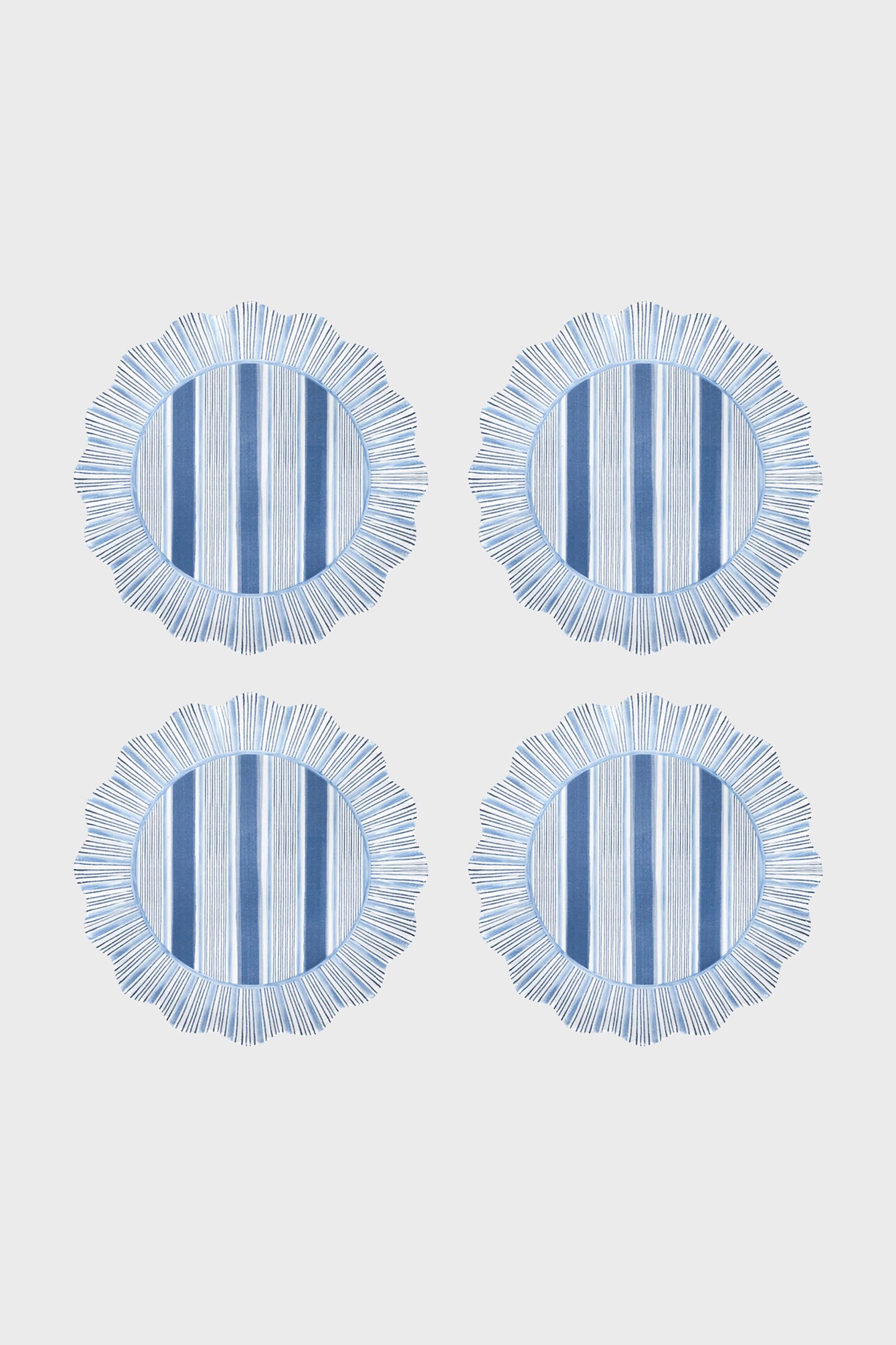 Ocean Cabana Stripe Melamine Dessert Salad Plate Set of 4
