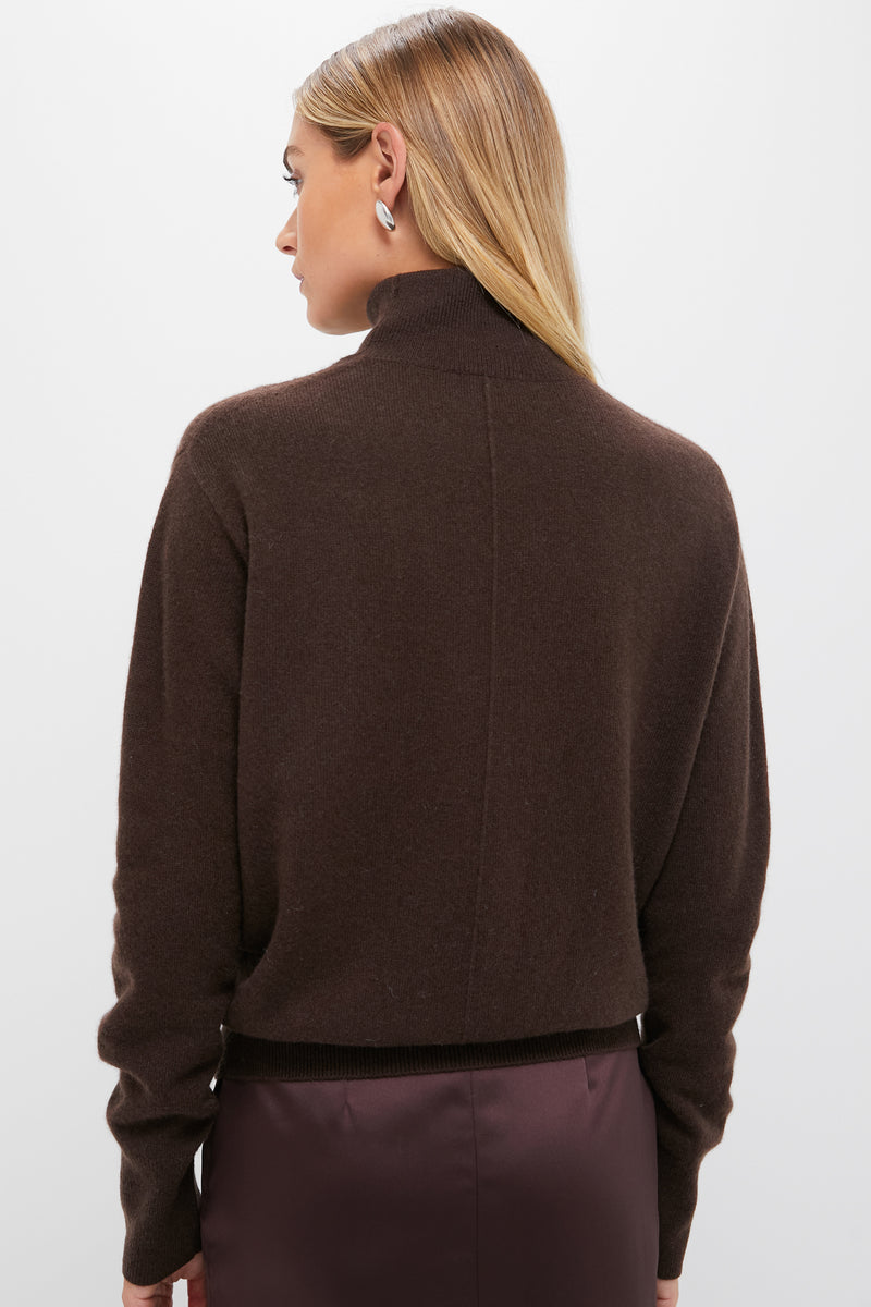 Chocolate Cashmere Turtleneck Sweater