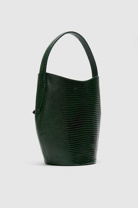 Emerald Mini Belted Bucket Bag