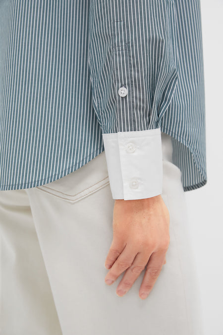 Green Stripe Nadine Boyfriend Button Down