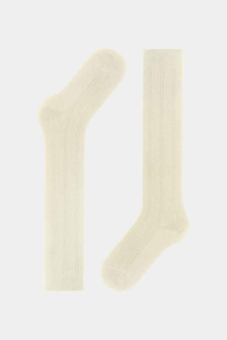 Off-White Needlepoint Knee High