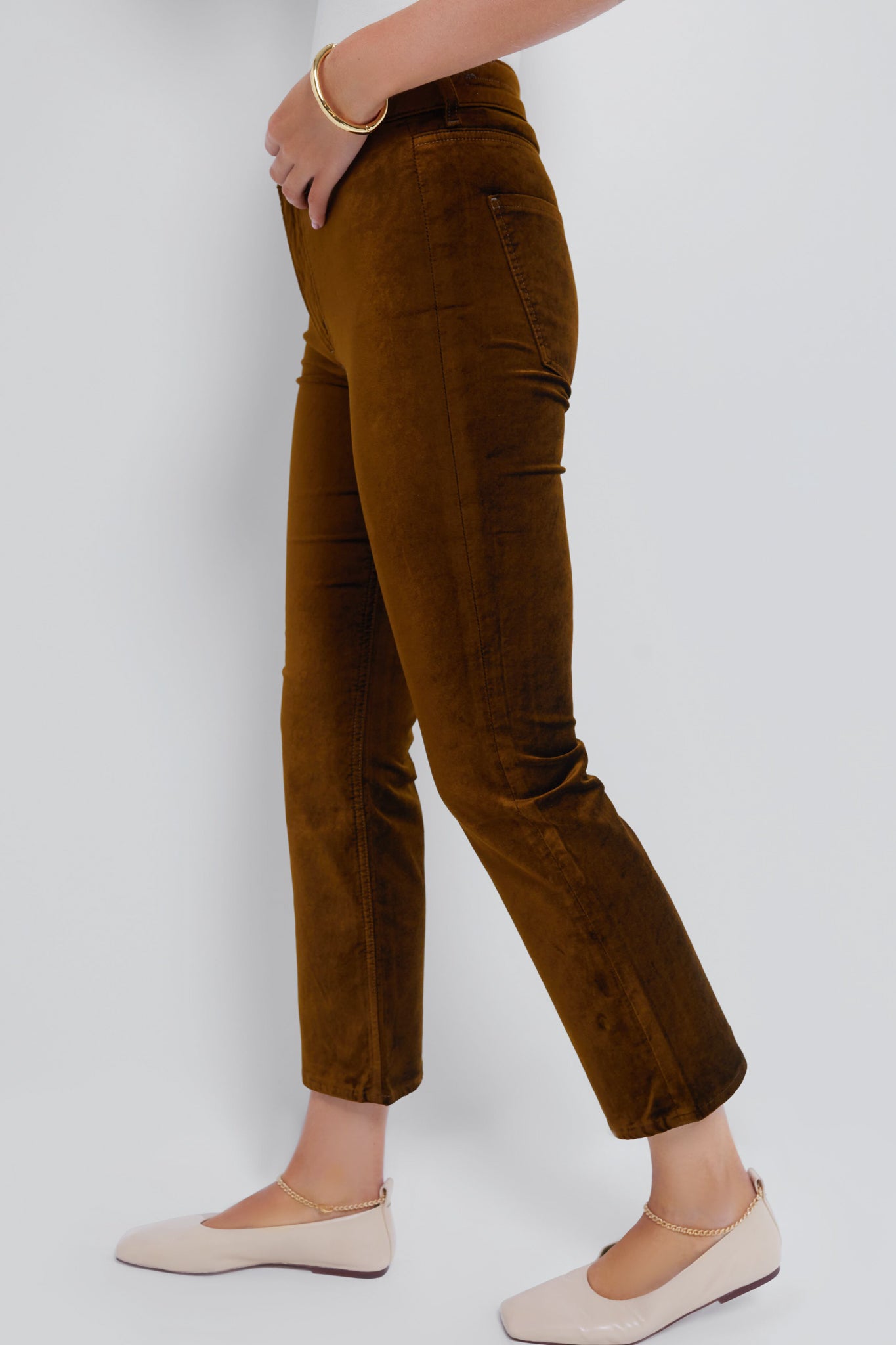 Golden Velvet Isola Cropped Trouser | Citizens of Humanity