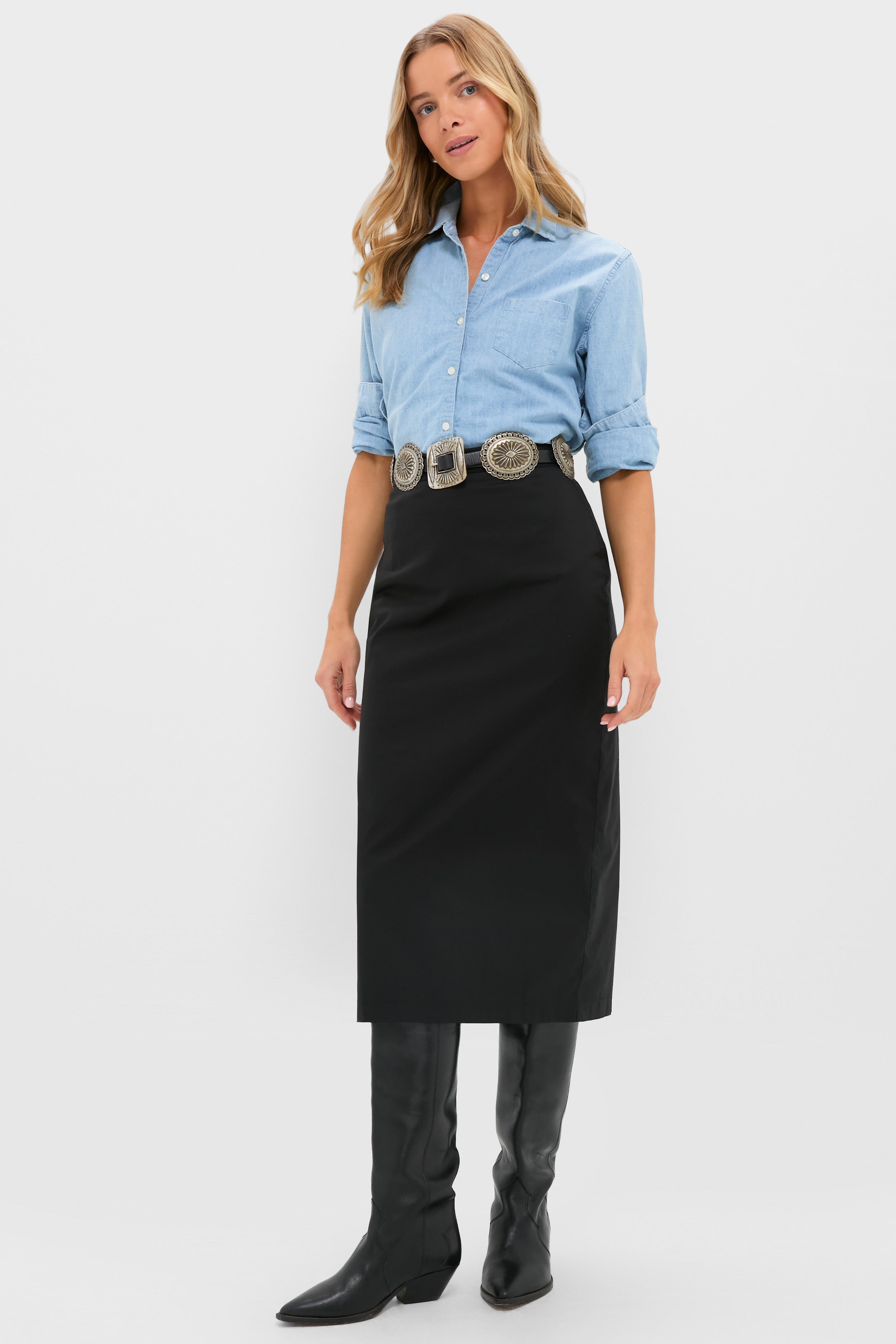 Black Rosie Midi Skirt | Hyacinth House