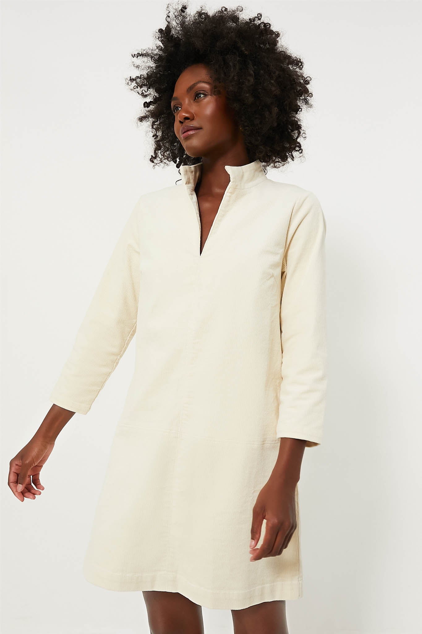 Winter White Corduroy Clifton Dress | Tuckernuck