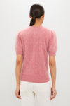 Dusty Rose Brushed Merino Wool Puff Sleeve Lexie Sweater