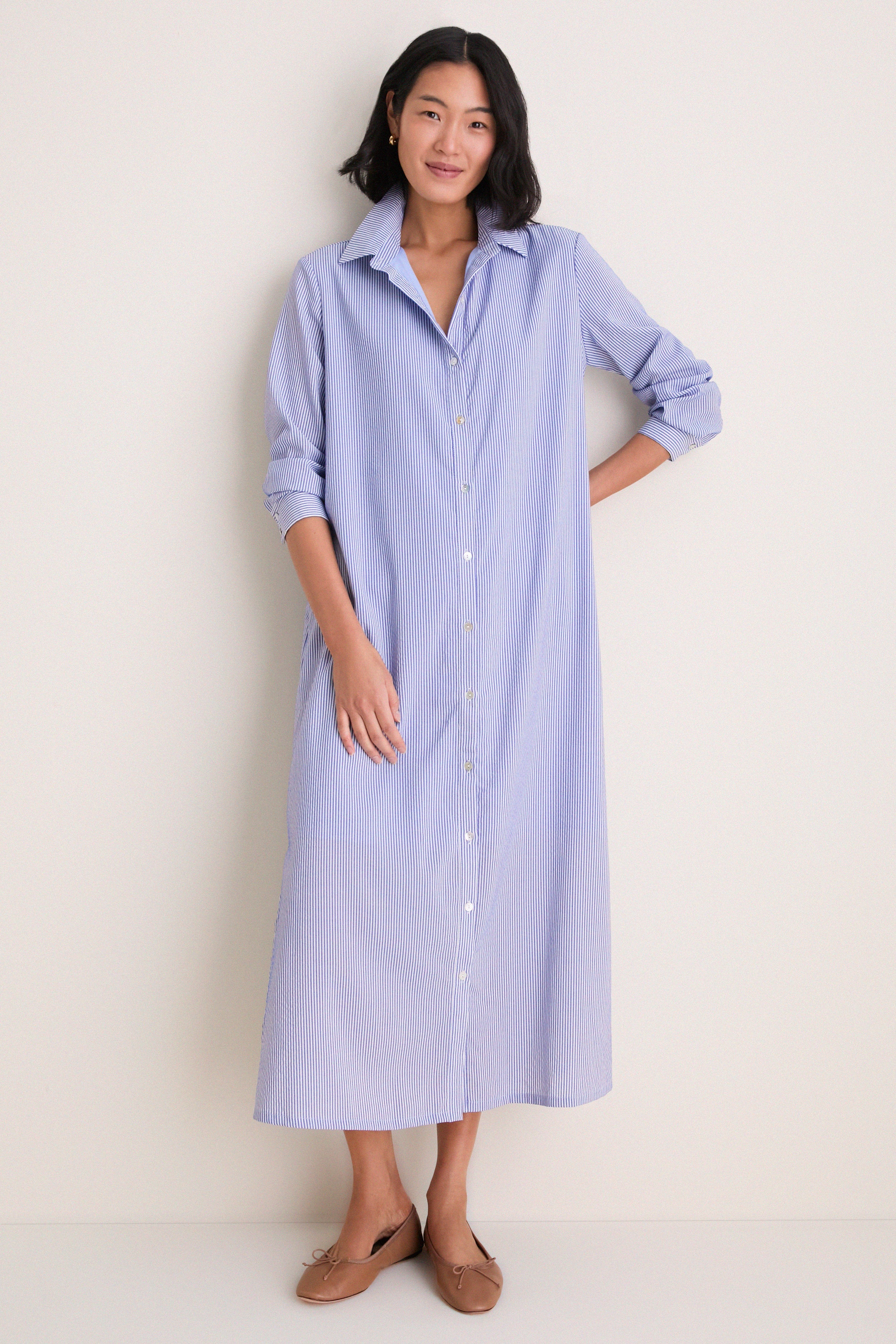 Pomander Place Blue Stripe Griffin Dress Blue Stripe / XXS