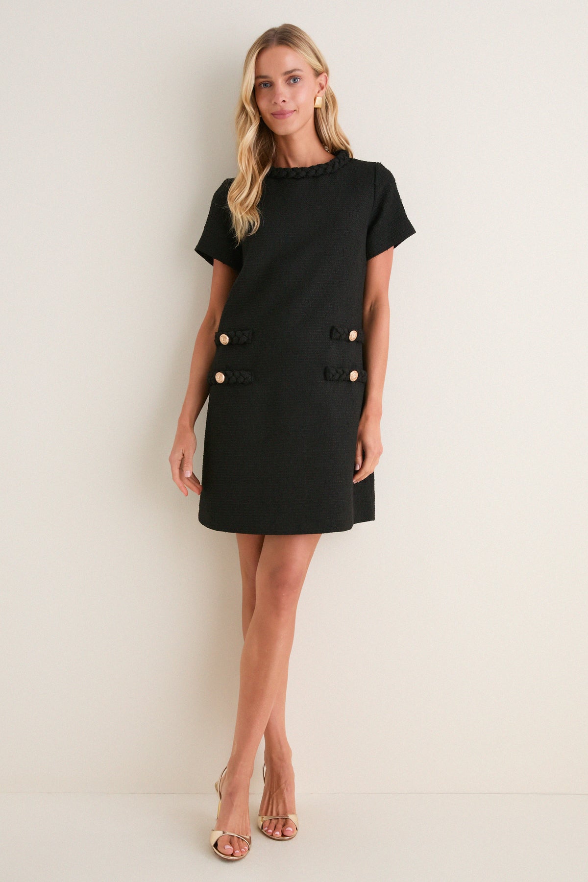Black Tweed Jackie Dress