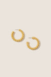 Gold French Twist Large Hoop Earrings