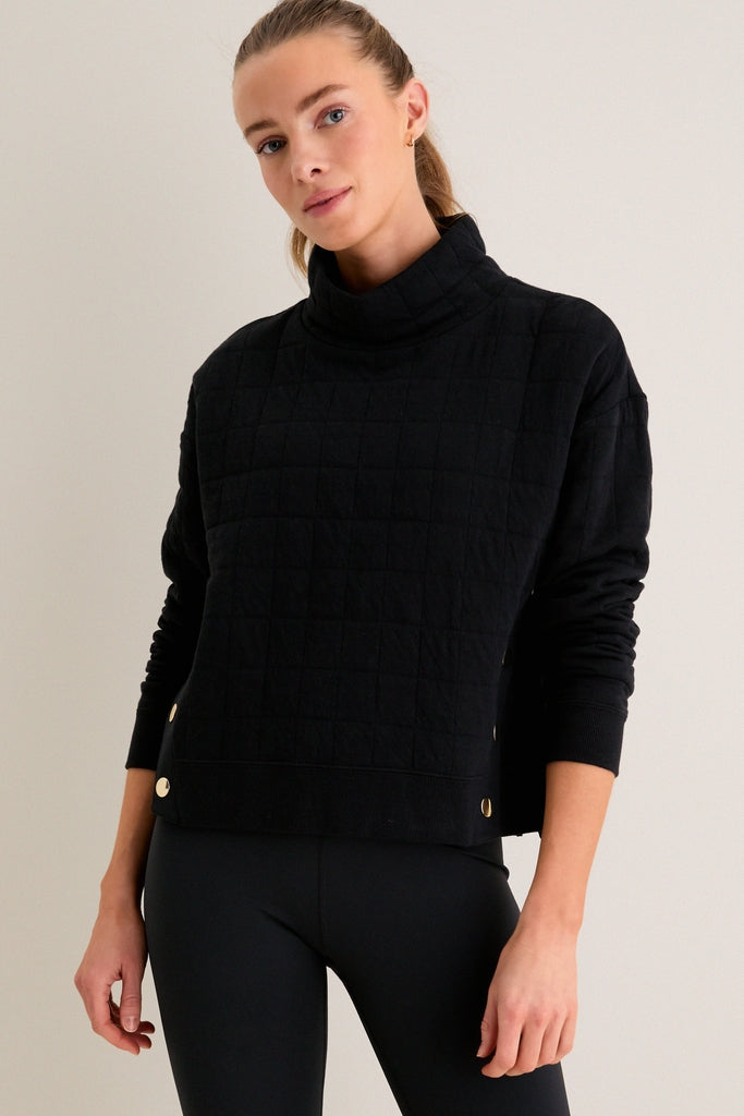 Black Quilted Wright Funnel Neck