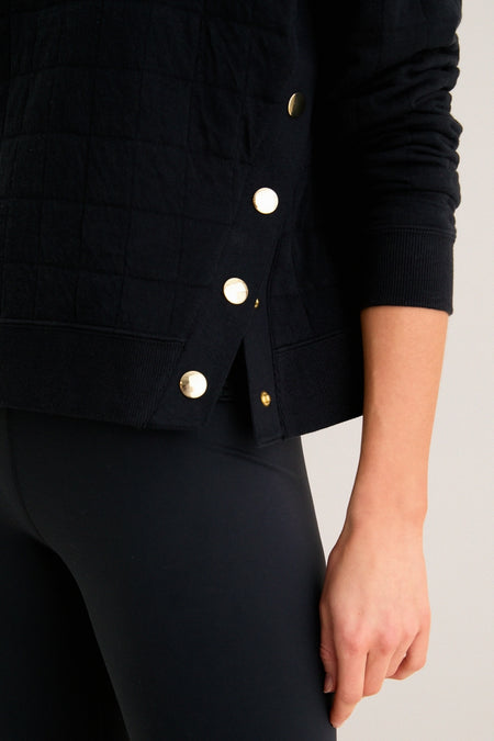 Black Quilted Wright Funnel Neck