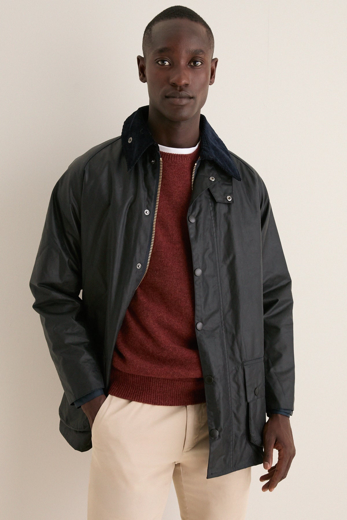 Men's Navy Beaufort Wax Jacket