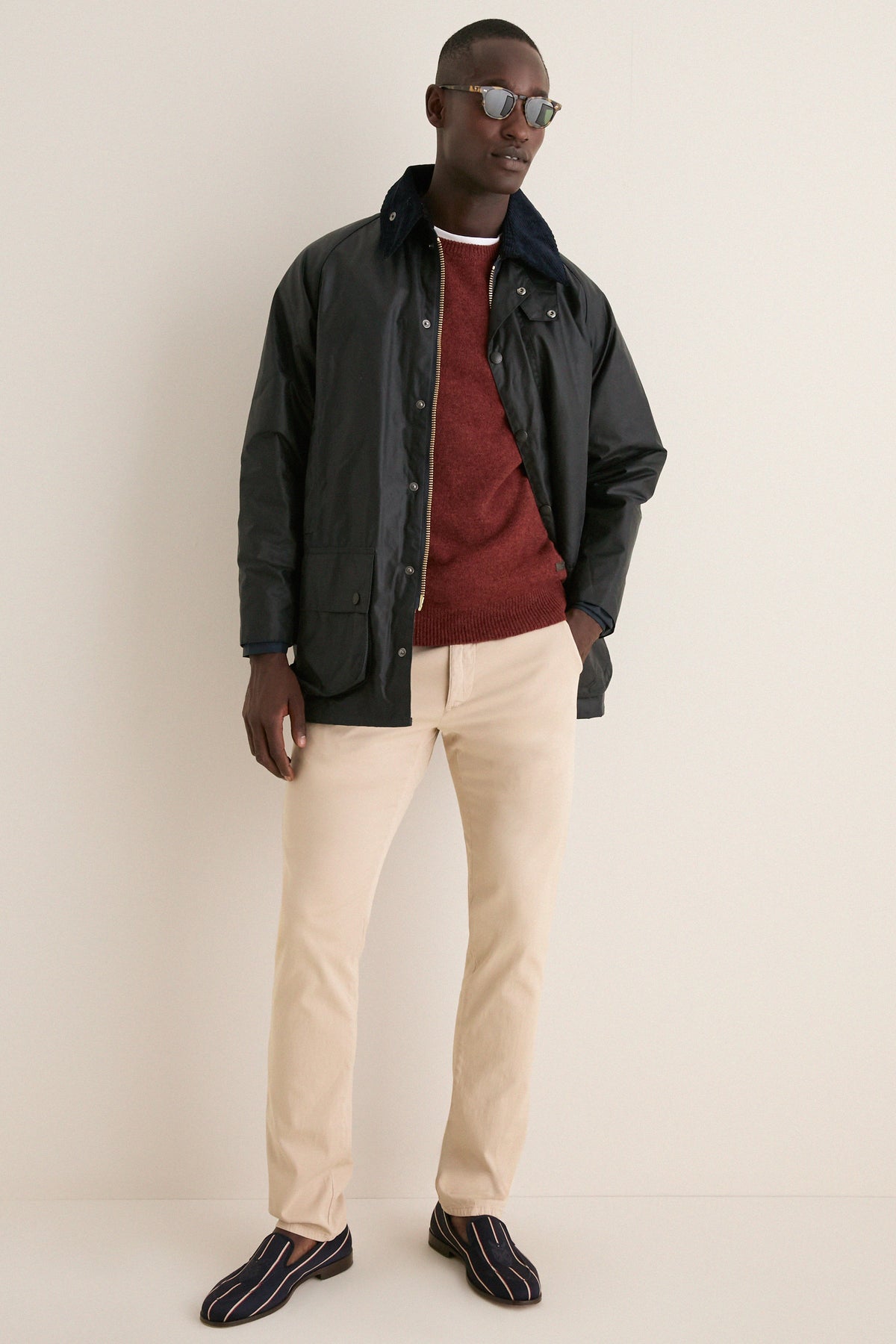 Men's Navy Beaufort Wax Jacket