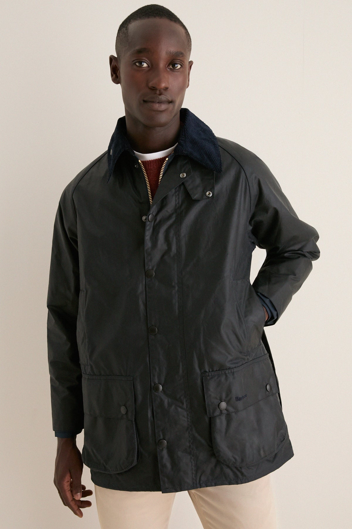 Men's Navy Beaufort Wax Jacket
