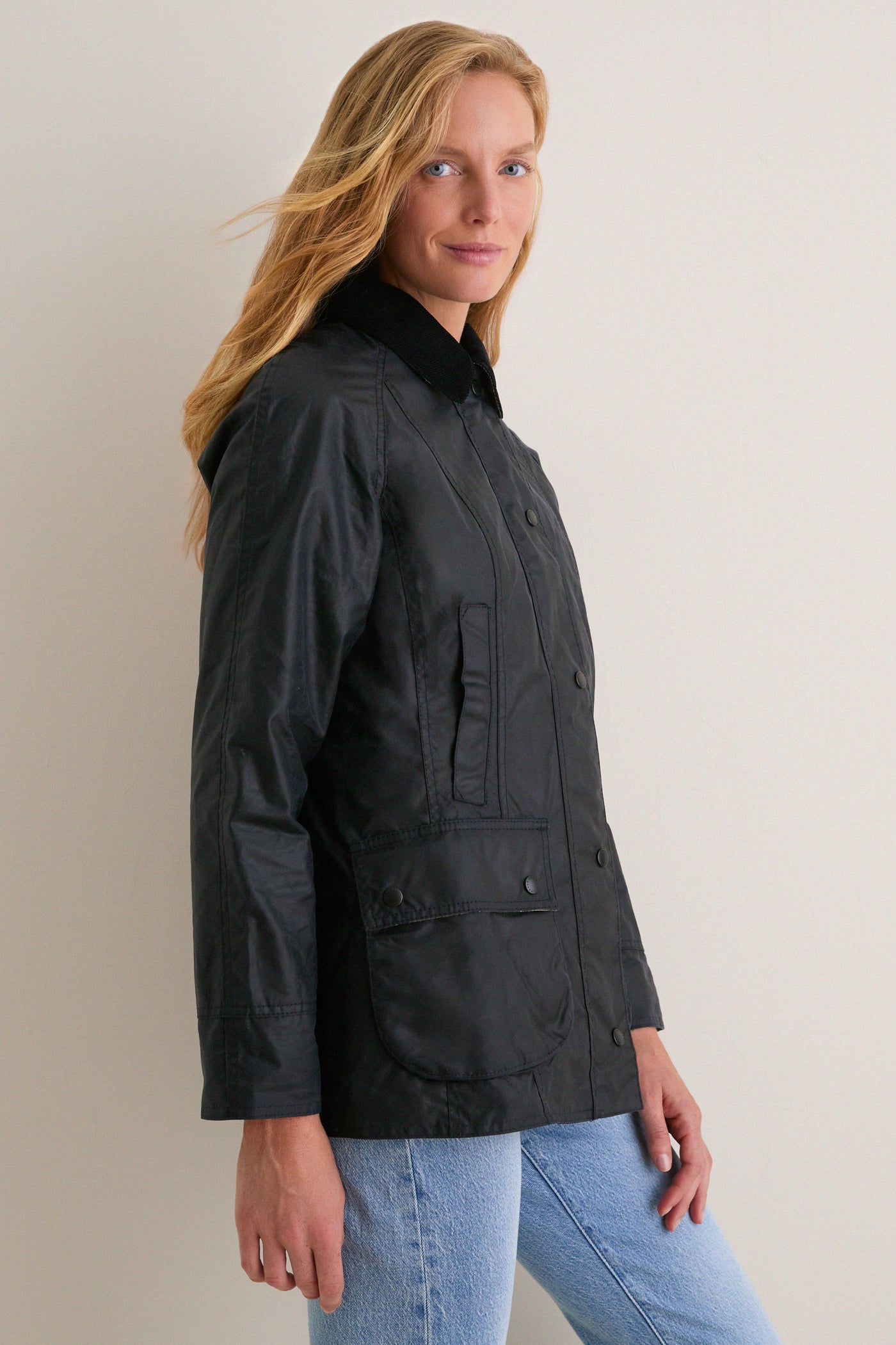 Navy Beadnell Wax Jacket
