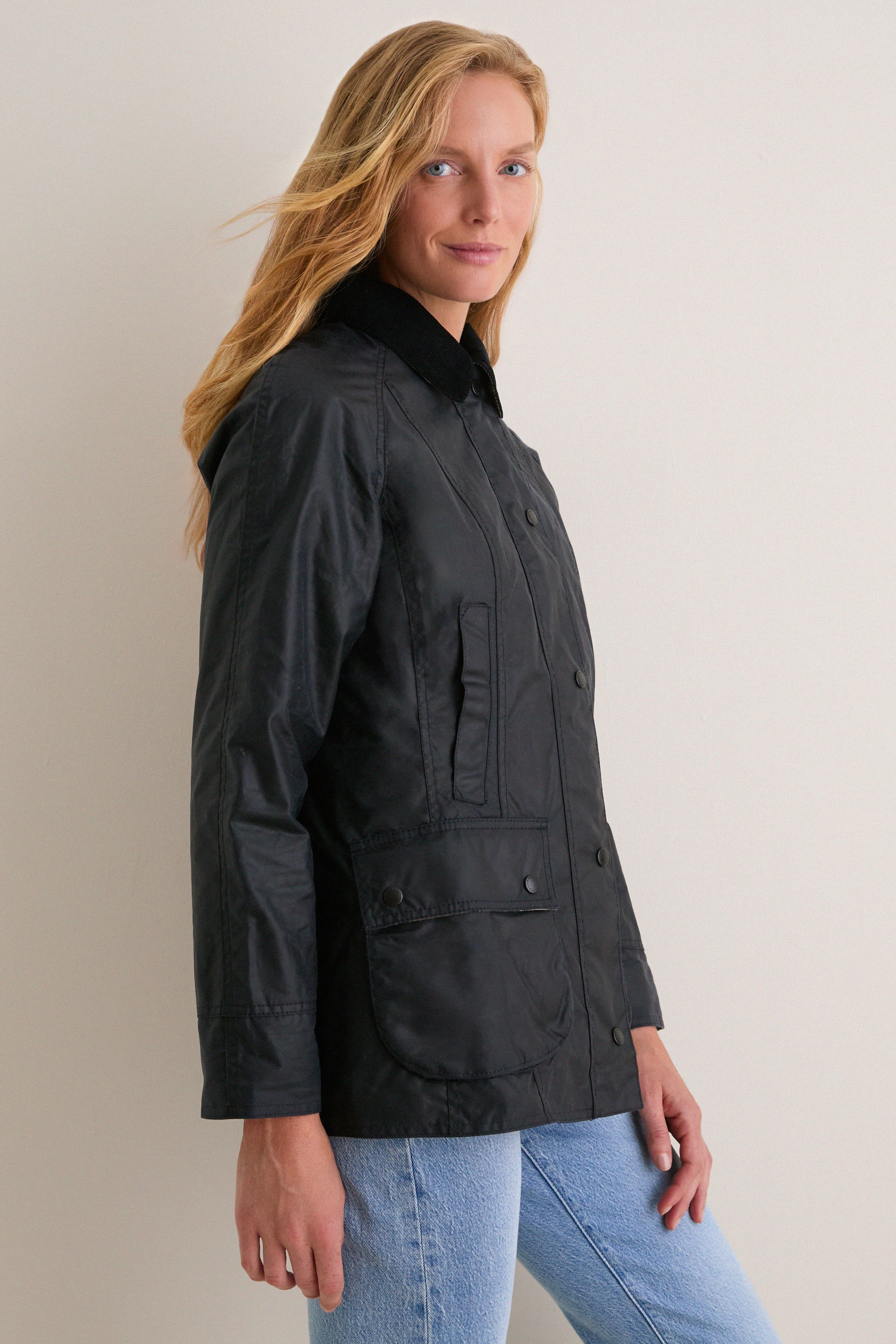 Navy Beadnell Wax Jacket