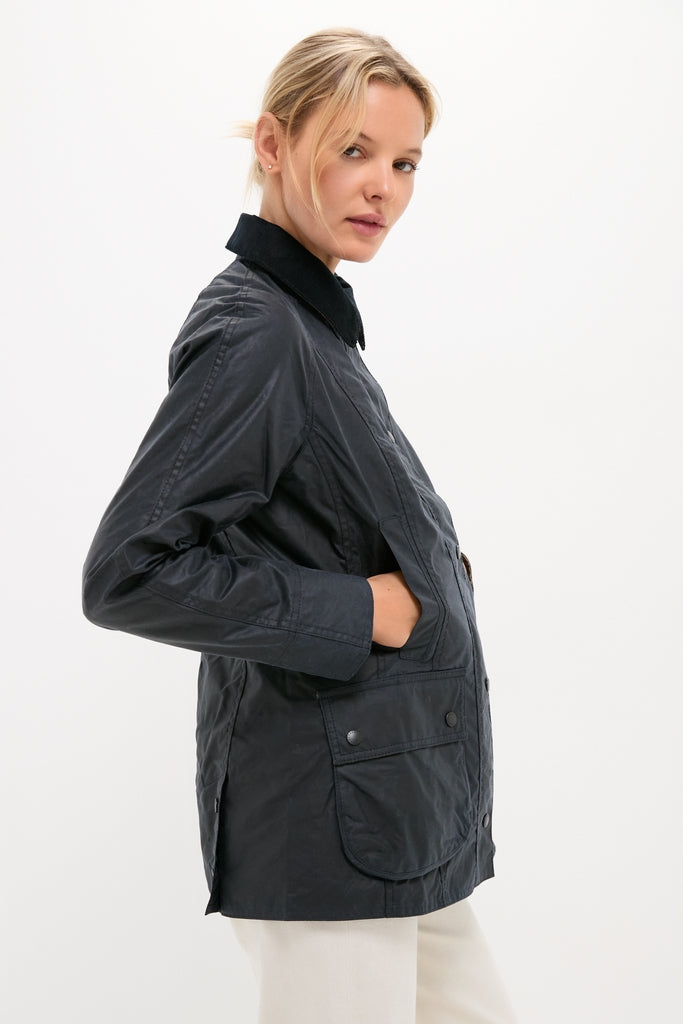 Navy Beadnell Wax Jacket