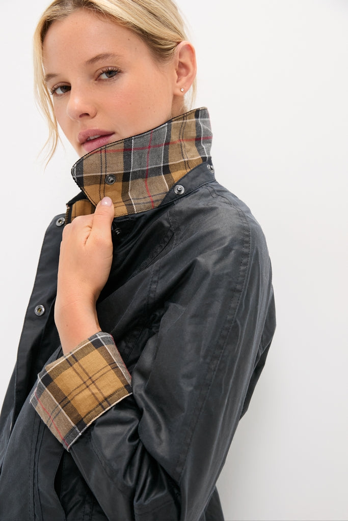 Navy Beadnell Wax Jacket
