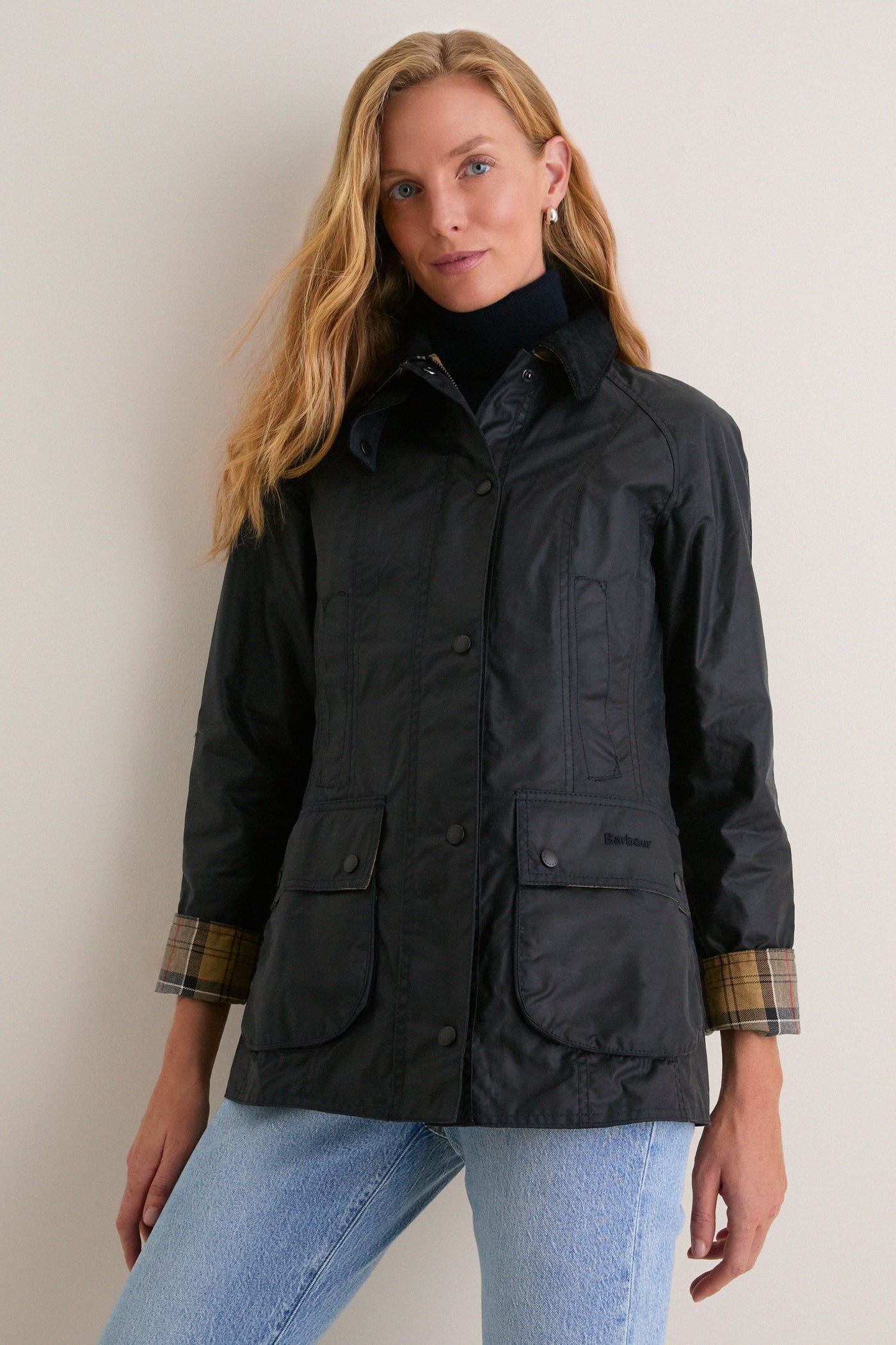 Navy Beadnell Wax Jacket