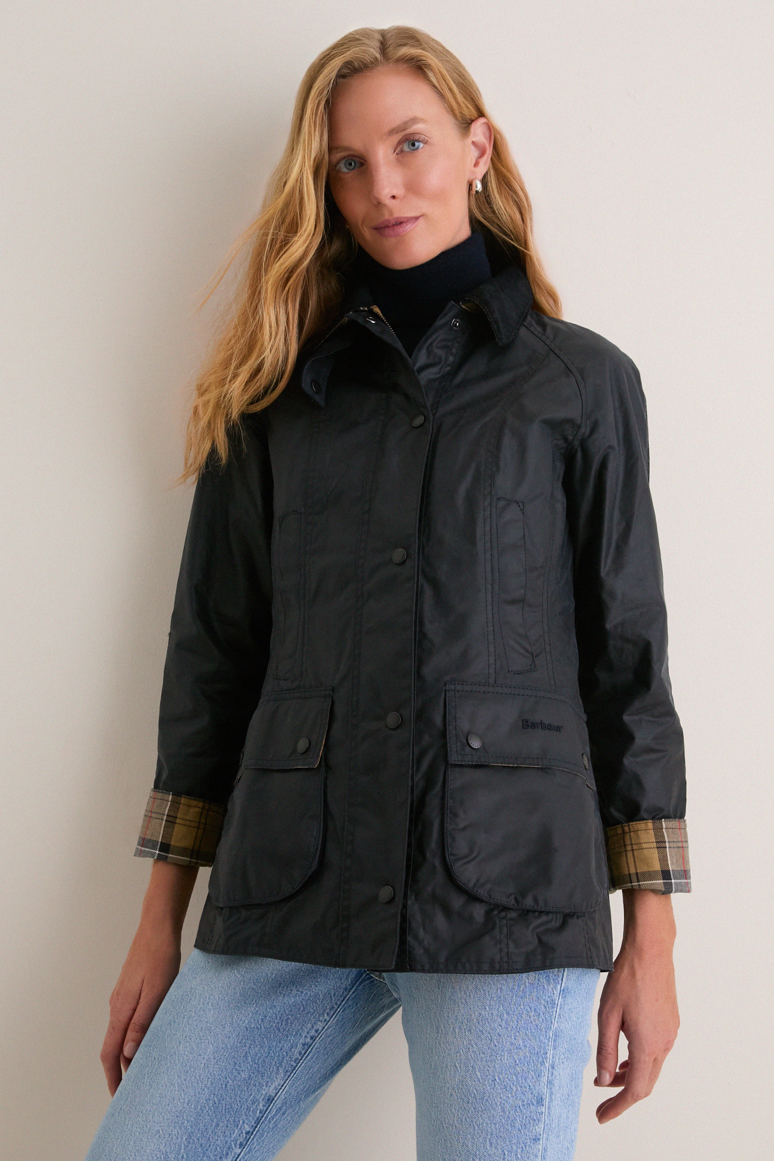 Navy Beadnell Wax Jacket