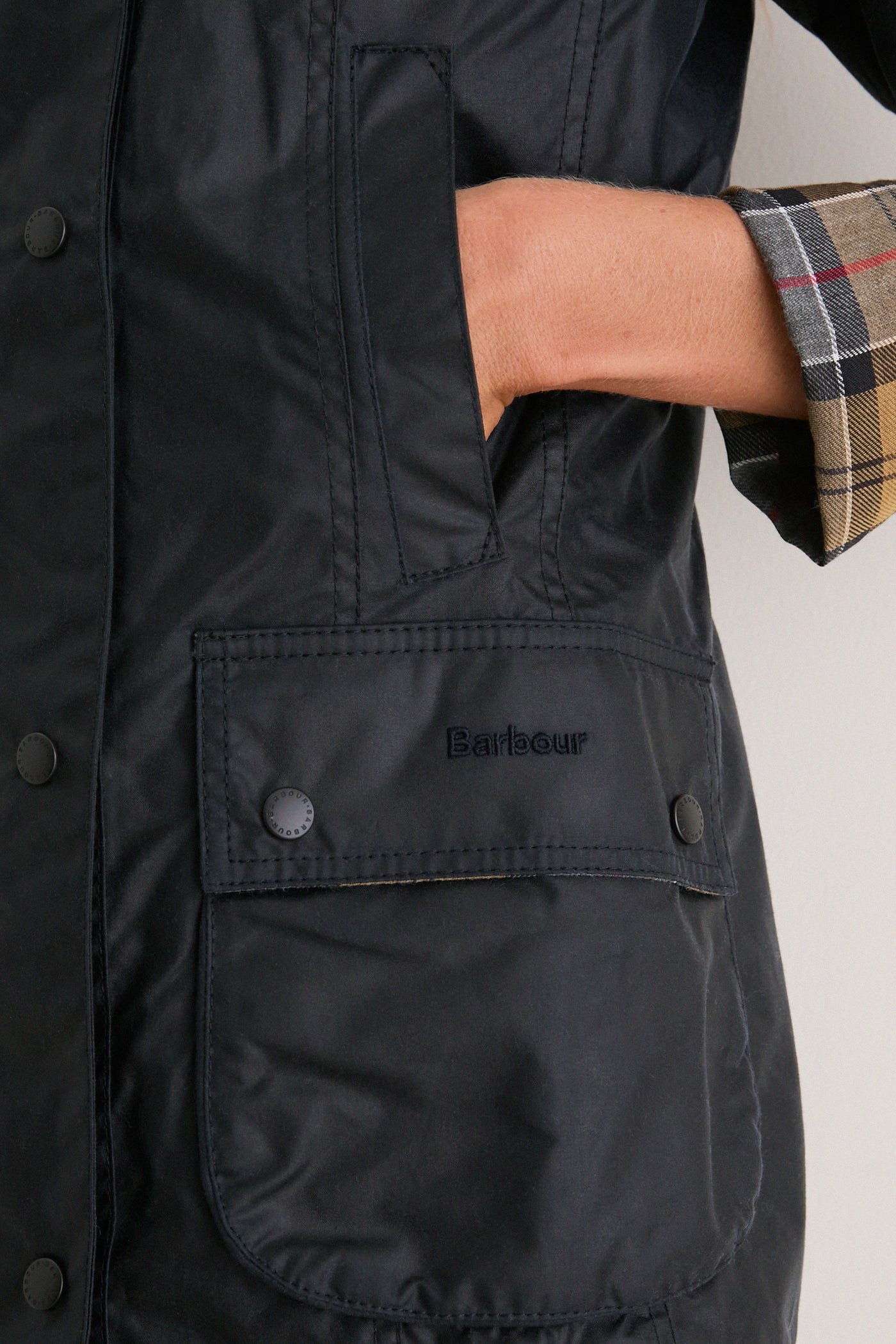 Navy Beadnell Wax Jacket