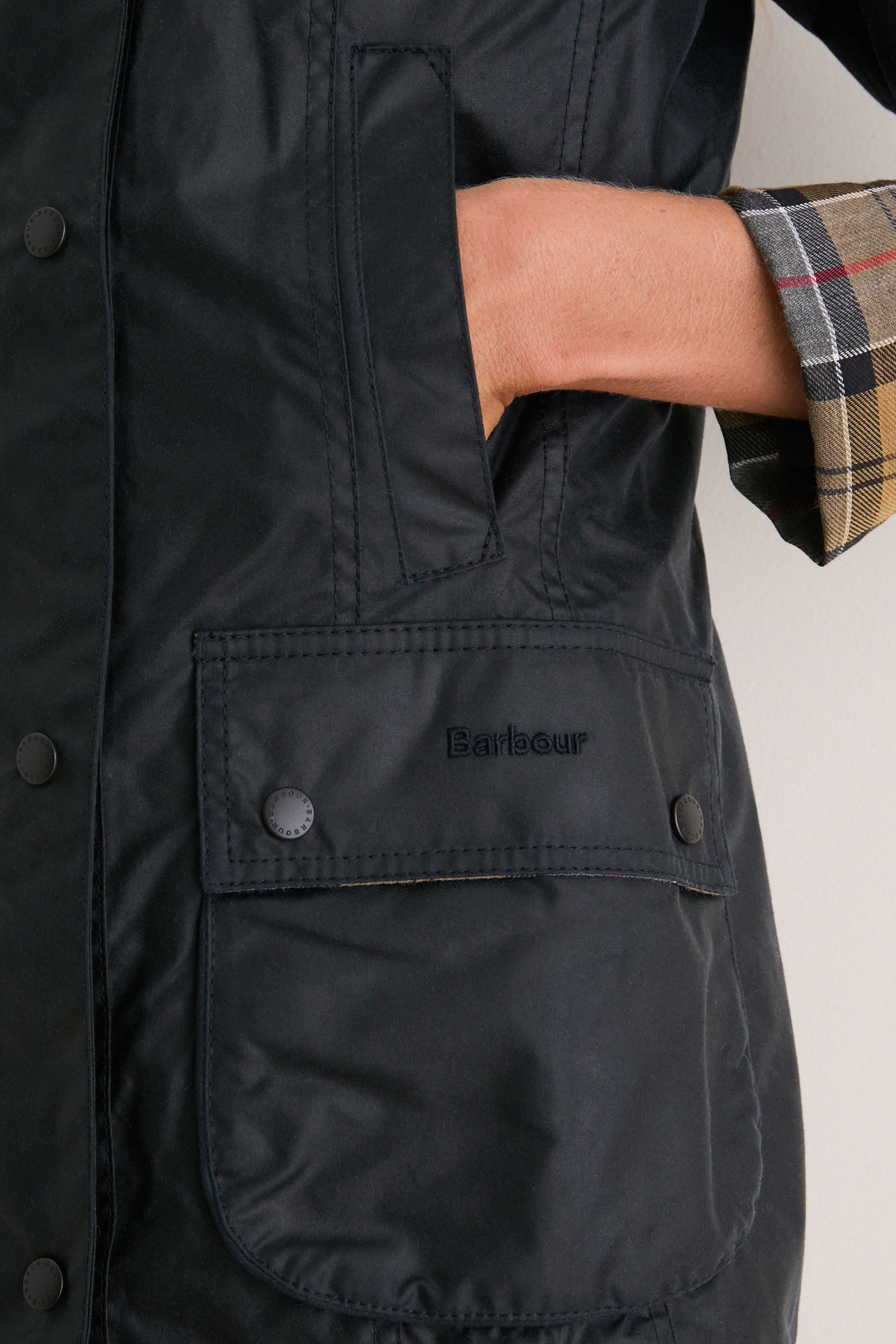 Navy Beadnell Wax Jacket