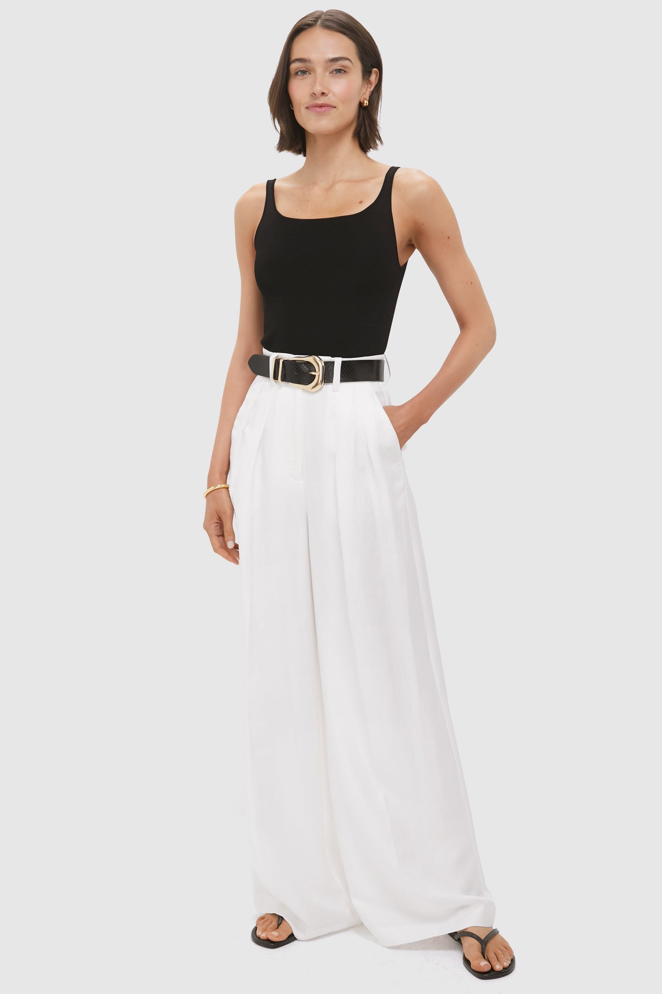 Ivory Linen Blend Lou Trouser