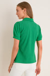 Green Pique Puff Sleeve Peggy Polo