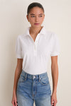 White Pique Puff Sleeve Peggy Polo