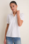 White Pique Puff Sleeve Peggy Polo