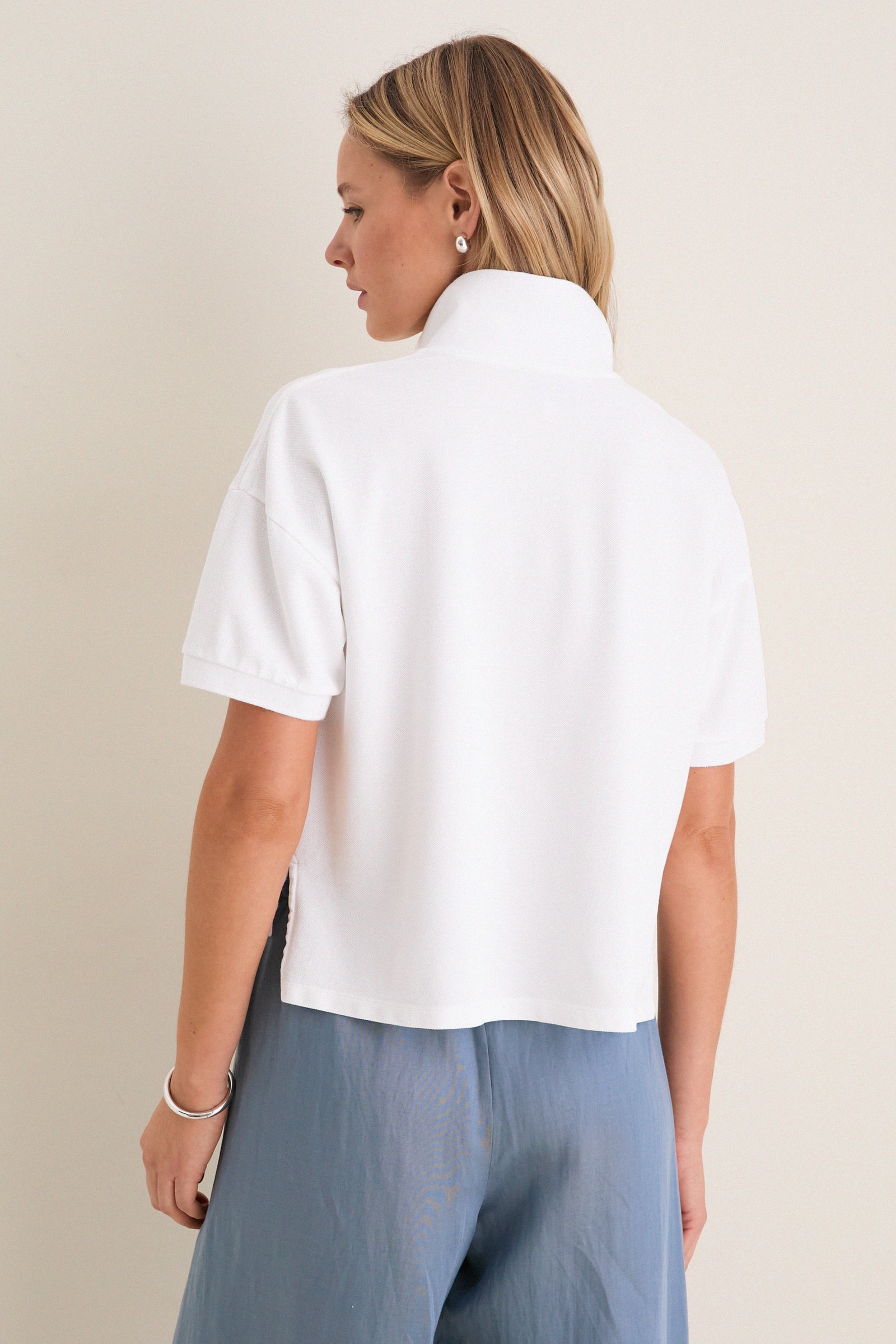 White Pique Holmes Boyfriend Polo
