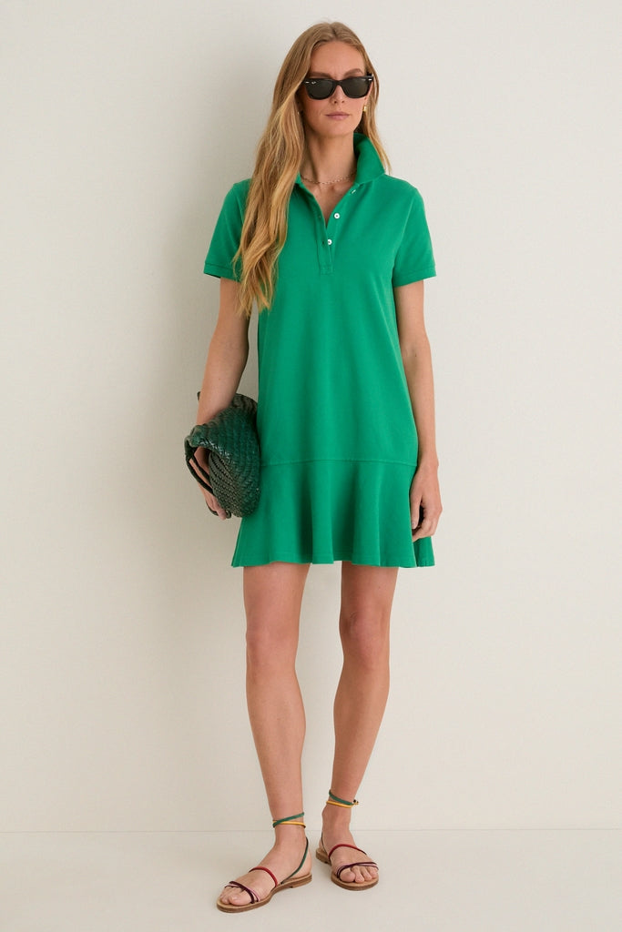 Green Pique May Polo Dress